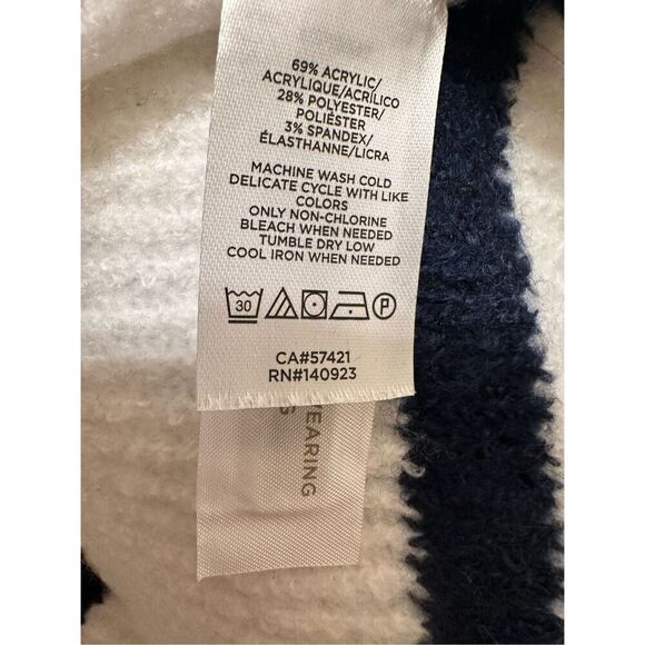 LOFT Blue and White Stripe Pullover Modern Poncho Oversize XS/S New - Picture 5 of 6